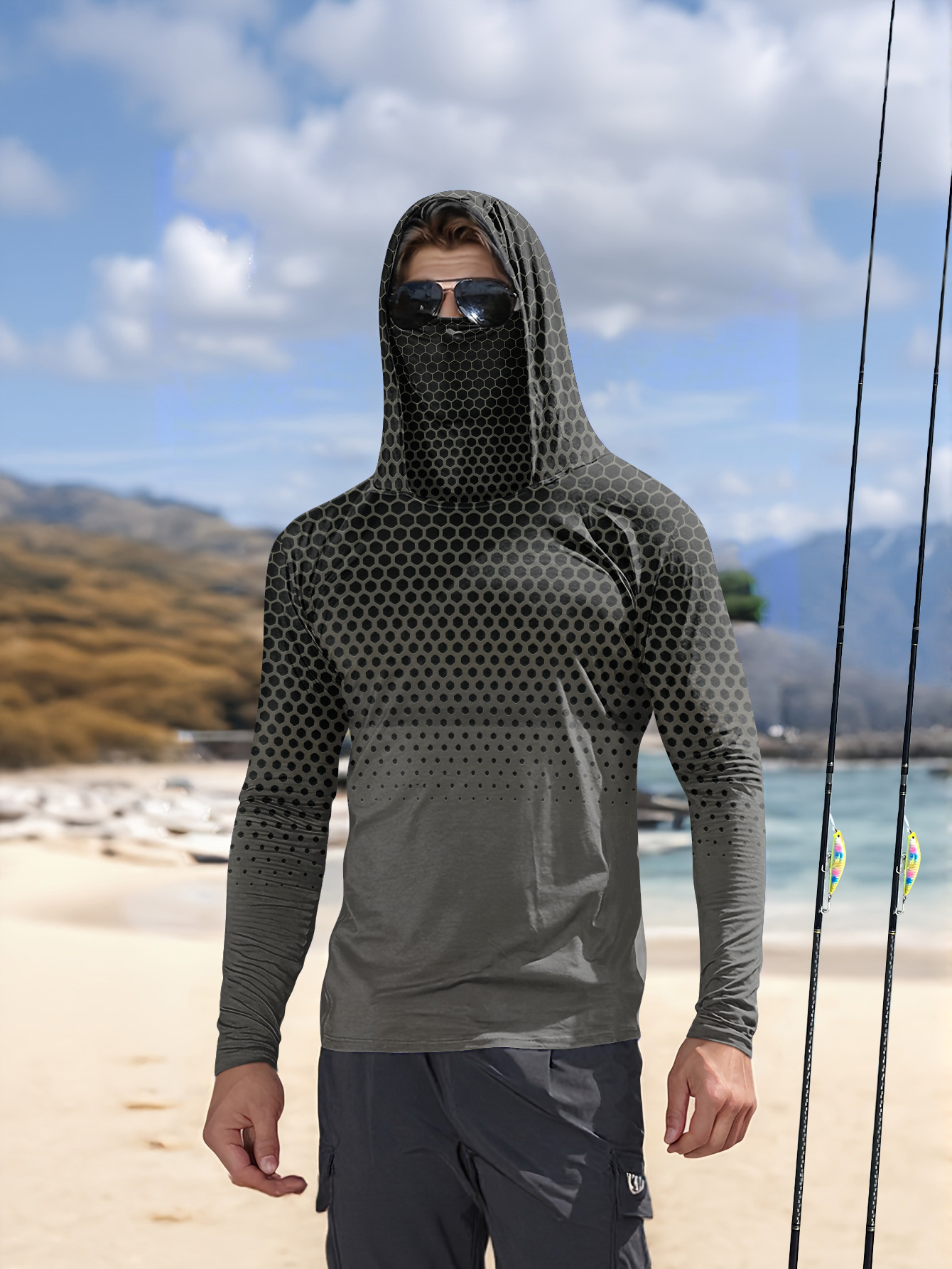 Fishing Hoodie - Camisa de Pesca Masculina de Verão