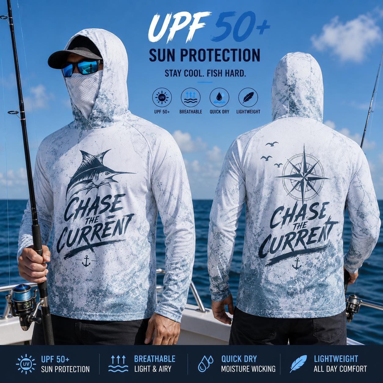 Camisa de Pesca com Capuz para - Fishing Hoodie avaliação e preço