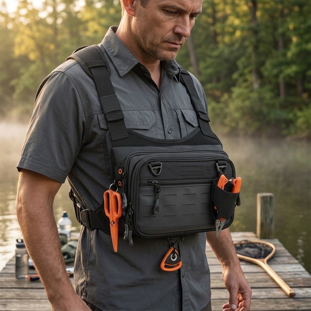 Colete-mochila para pesca com  - Fishing Vest avaliação e preço