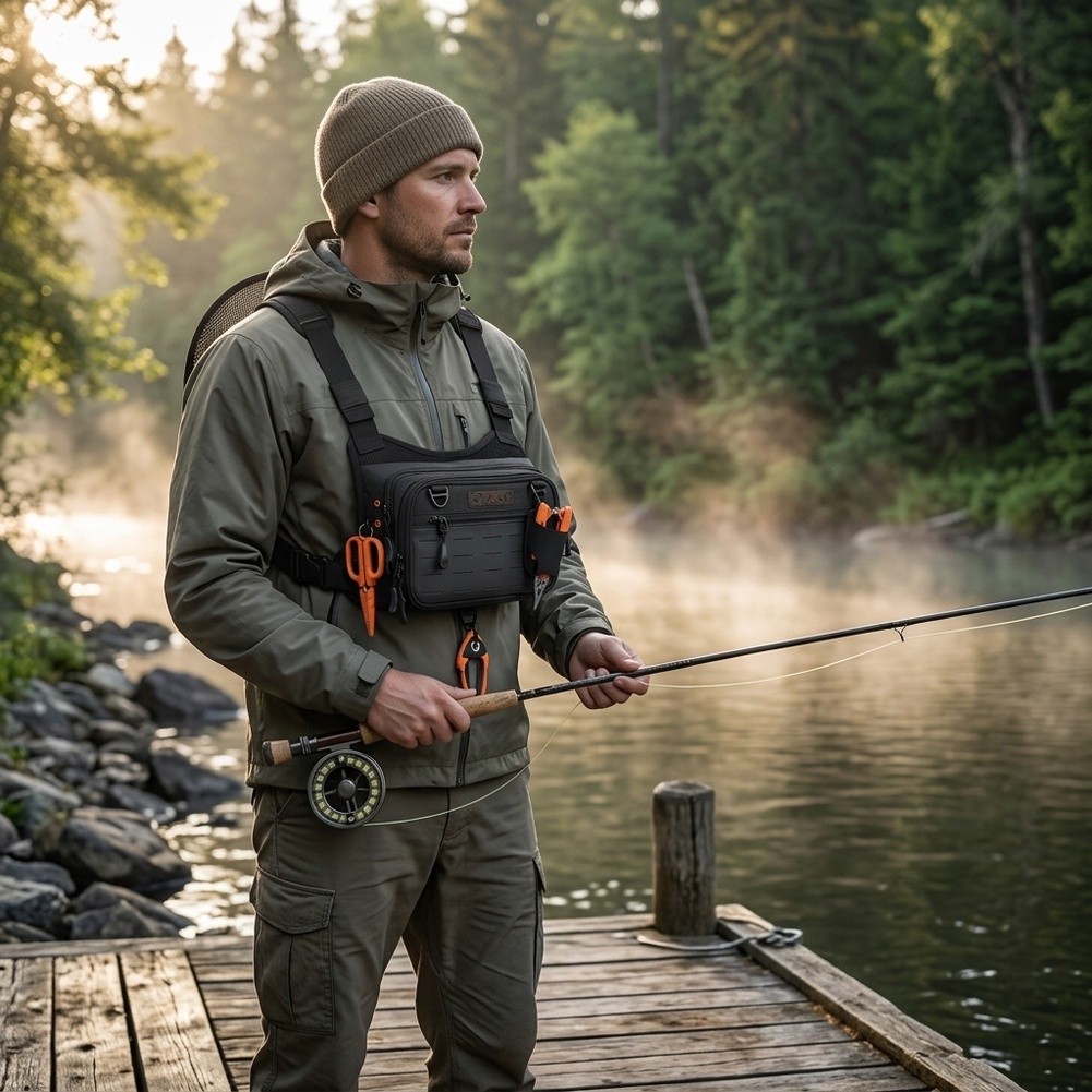 Colete-mochila para pesca com  - Fishing Vest avaliação e preço